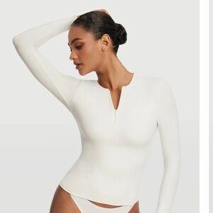 BetterMe quarter zip long sleeve white top